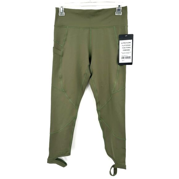 Vie Active Size Small Leggings Olive Green Stirrups Yoga Exercise Athleisure NWT - Picture 1 of 8